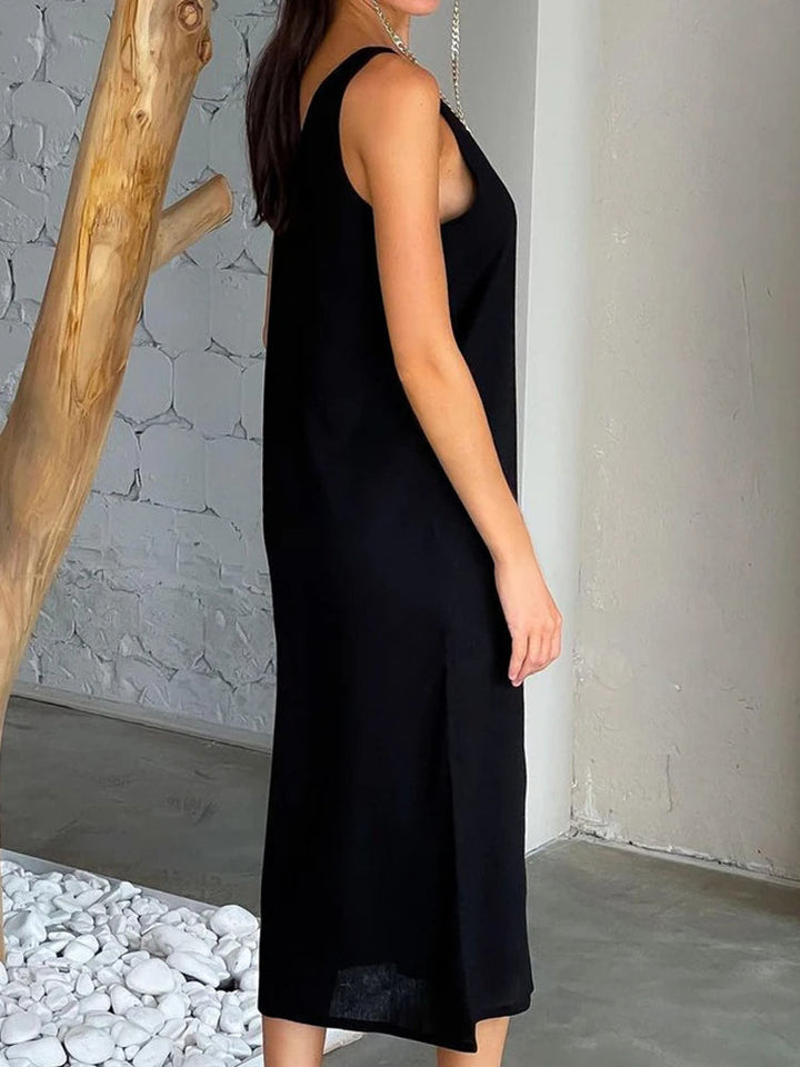 Nicole | Stijlvolle Midi-Jurk met Elegante Split