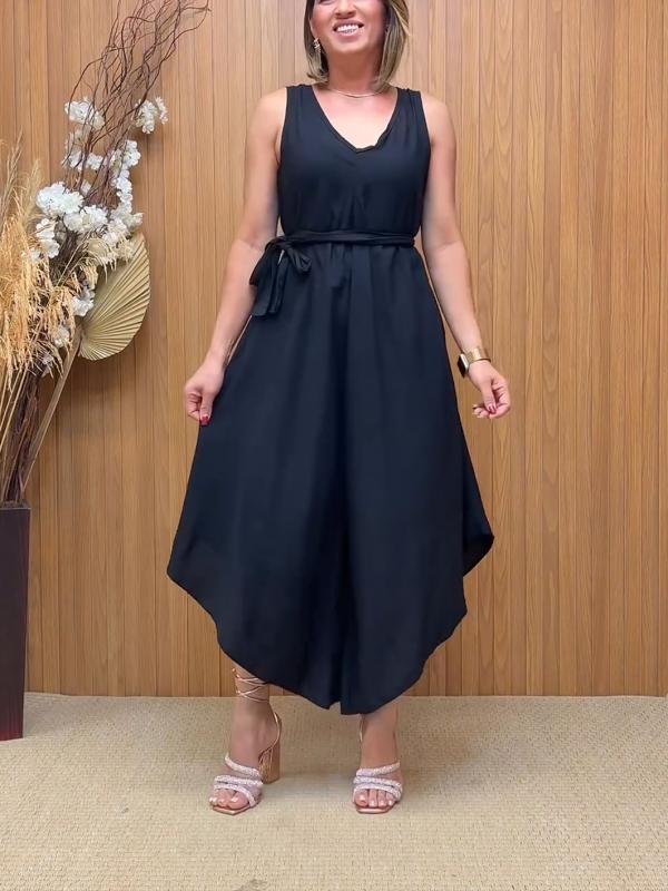 Nova | Elegante Mouwloze Zomerjurk met Strikdetail