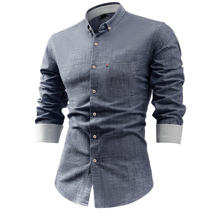 Heren Overhemd – Slim Fit – Lange Mouw – Ademend Natuurlijk Materiaal