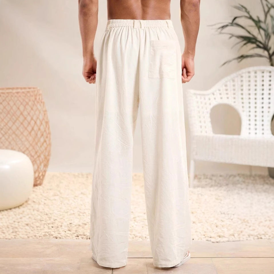 Heren Broek – Relaxed Fit – Ademende Stof – Elastische Taille – Volledige Lengte