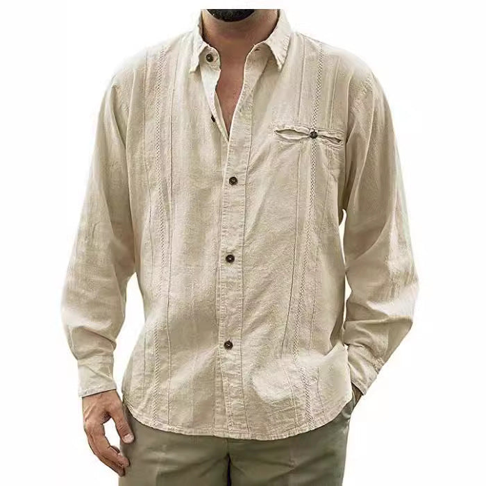 Heren Overhemd – Relaxed Fit – Lange Mouw – Ademend – Casual Knoopsluiting