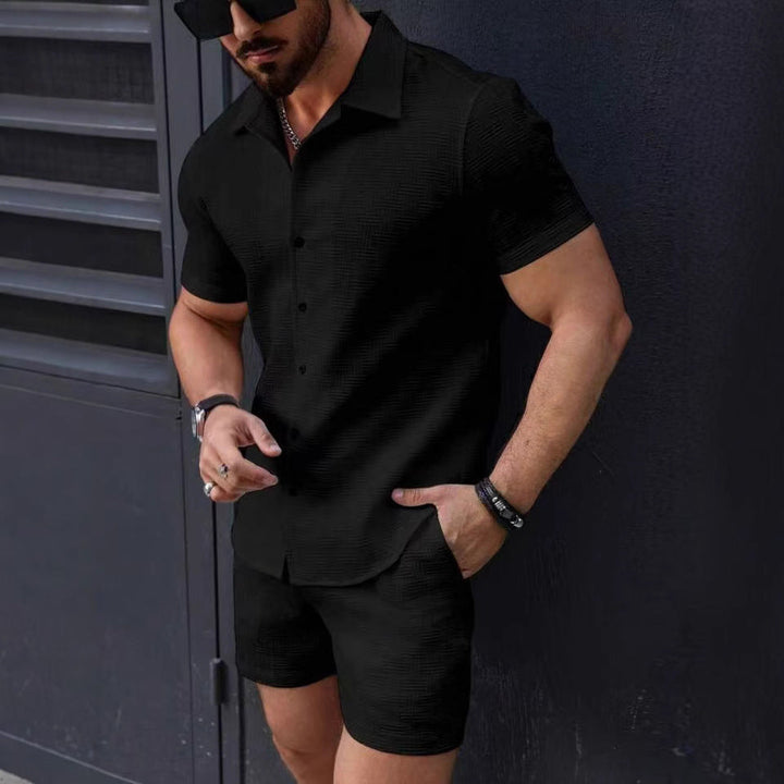 Heren Set – Slim Fit Overhemd en Korte Broek – Ademend Lichtgewicht Ontwerp