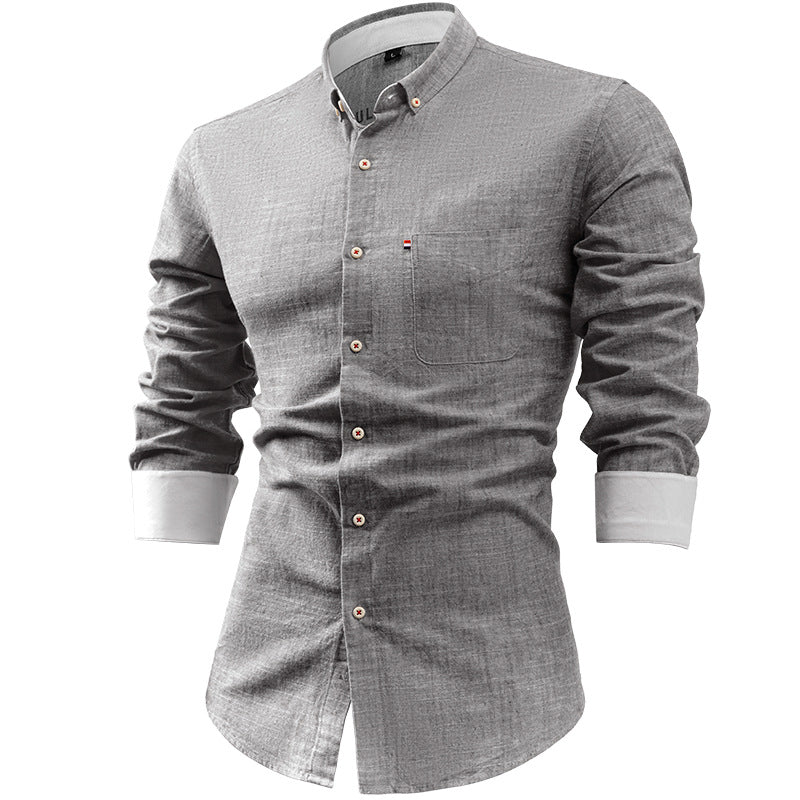 Heren Overhemd – Slim Fit – Lange Mouw – Ademend Natuurlijk Materiaal