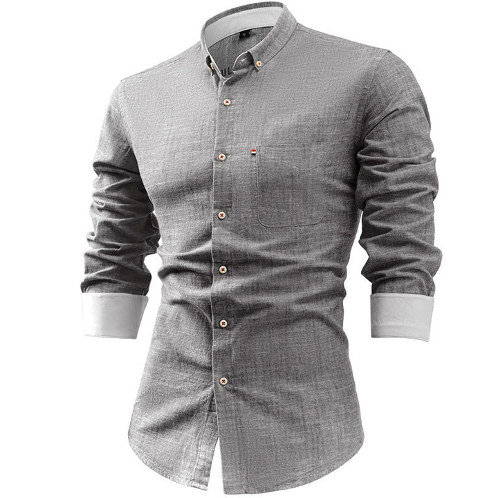Heren Overhemd – Slim Fit – Lange Mouw – Ademend Natuurlijk Materiaal
