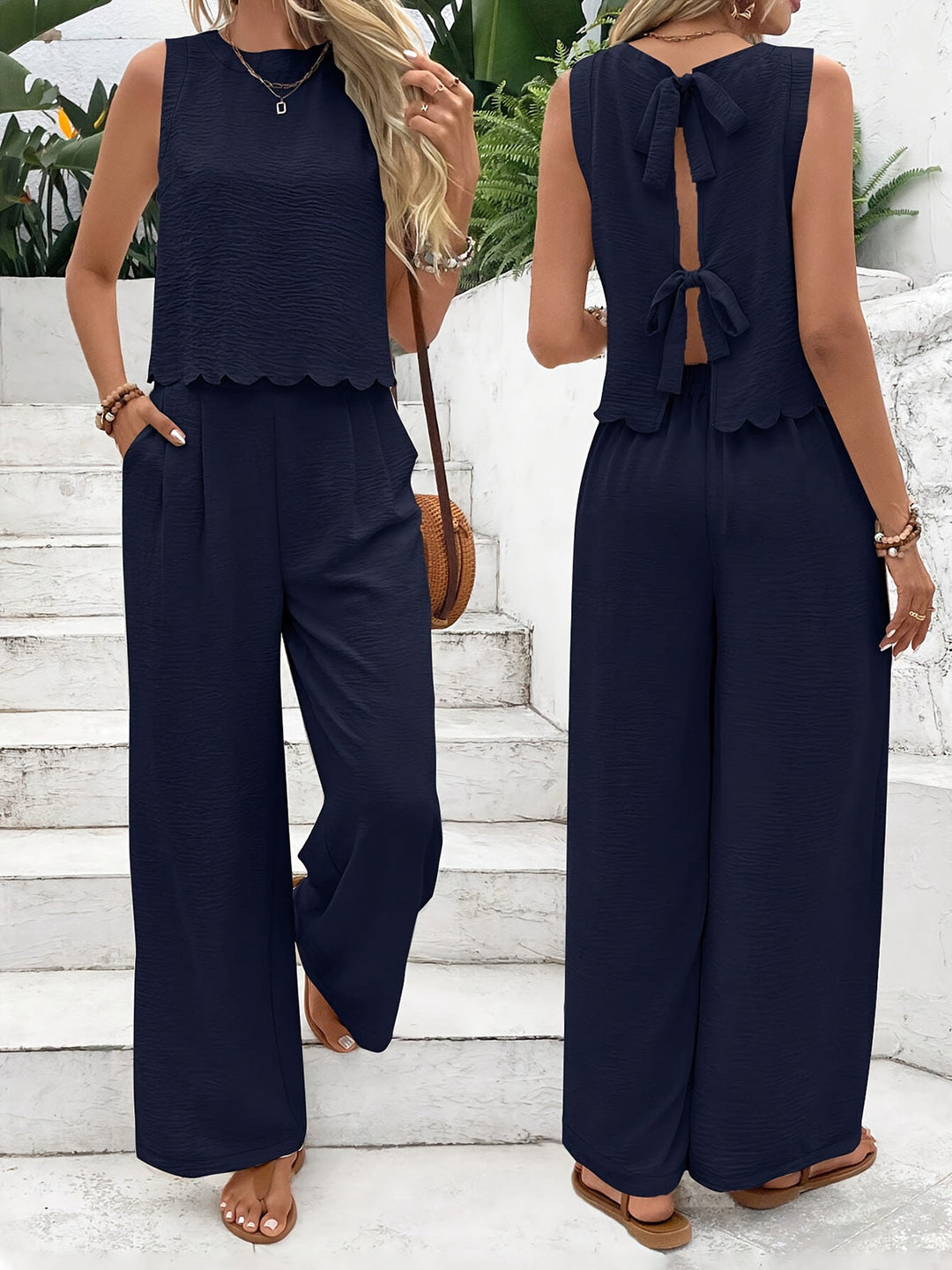 Dames Set Top en Broek – Ademend Weefsel – Wijde Pijp – Relaxte Pasvorm