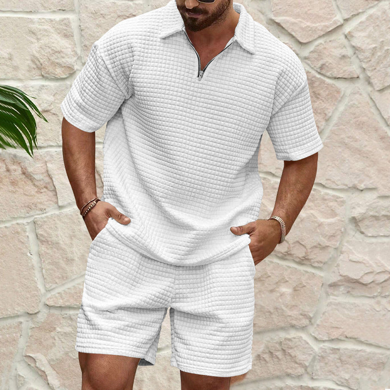 Heren Set – Casual Loungewear – Ademend Waffle Structuur – Relaxte Pasvorm