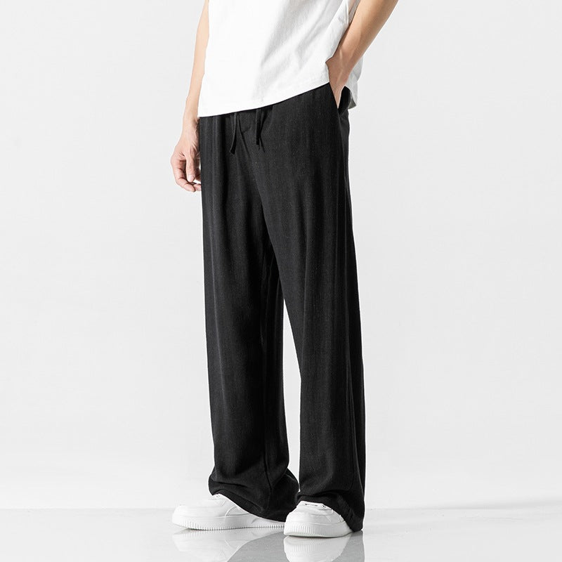 Heren Broek – Losse Pasvorm – Ademend Materiaal – Trekkoord Taille – Volledige Lengte