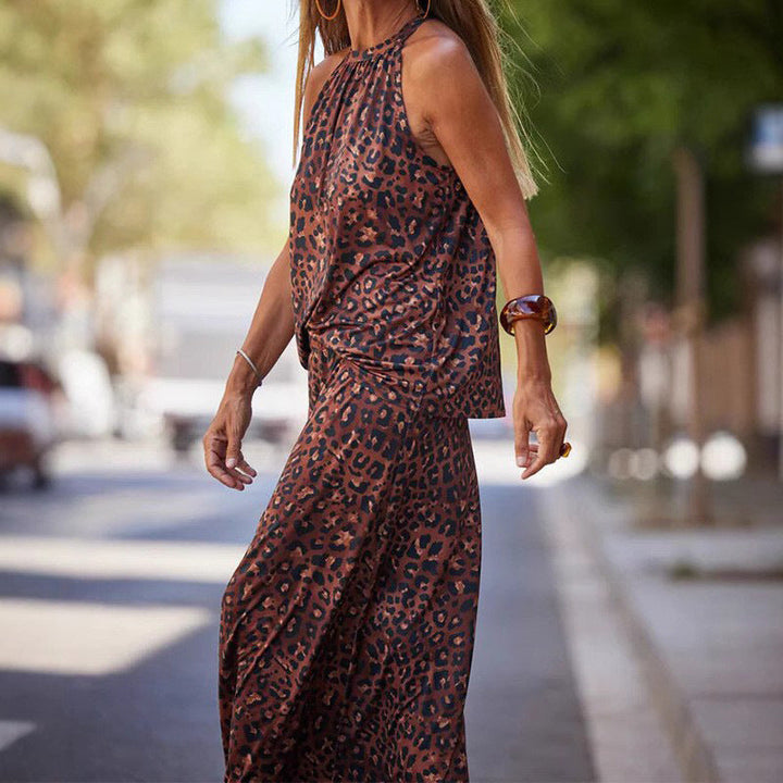 Dames Tweedelige Set – Haltertop met Losse Pasvorm – Lange Flow Rok – Ademend Design