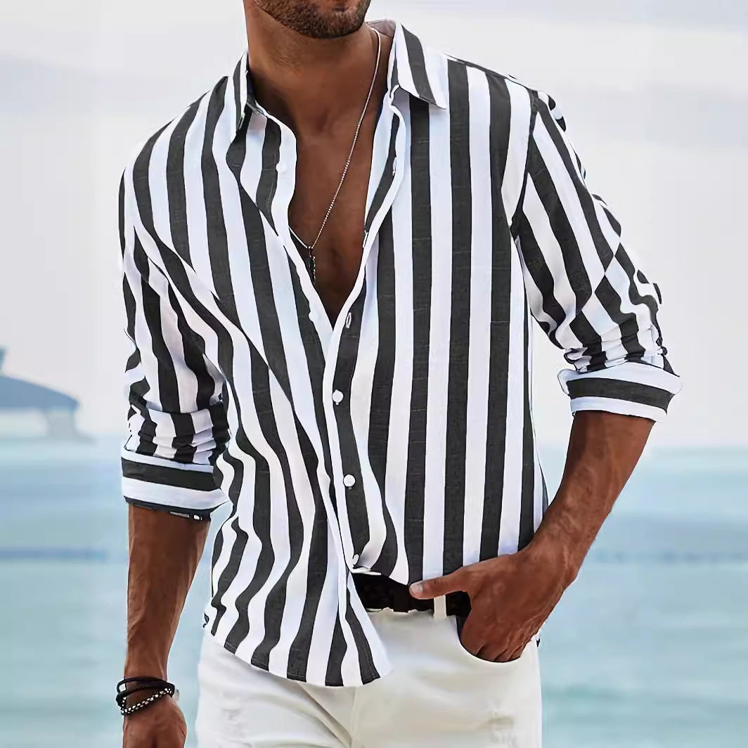 Heren Overhemd – Relaxed Fit – Ademende Stof – Lange Mouwen – Knoopsluiting