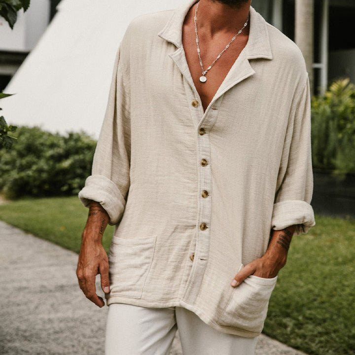 Heren Overhemd – Relaxed Fit – Ademende Stof – Lange Mouwen – Casual Stijl