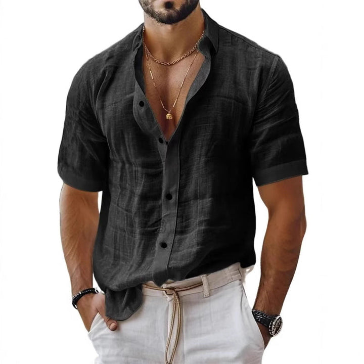 Heren Overhemd – Relaxed Fit – Ademende Stof – Korte Mouwen – Borstzak – Button-Down