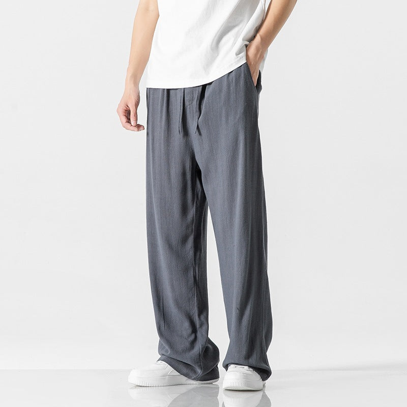 Heren Broek – Losse Pasvorm – Ademend Materiaal – Trekkoord Taille – Volledige Lengte