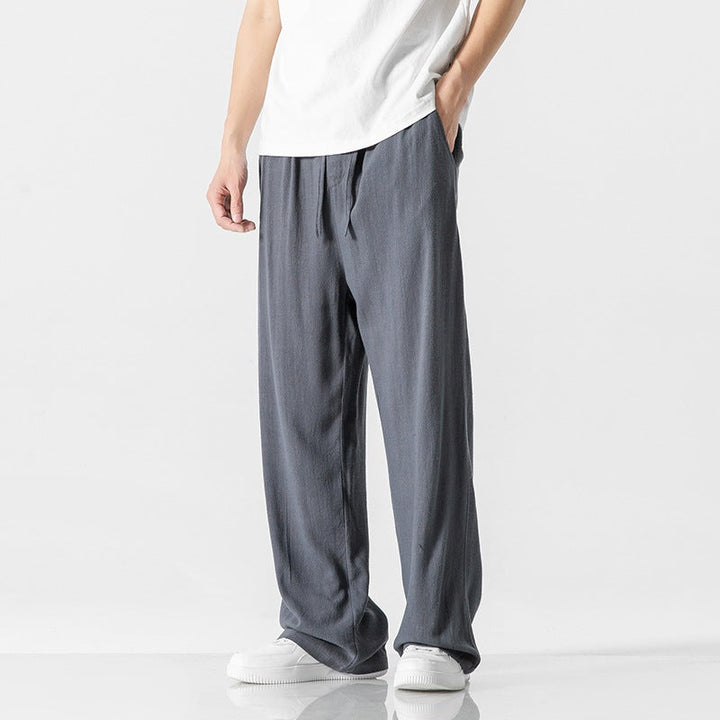 Heren Broek – Losse Pasvorm – Ademend Materiaal – Trekkoord Taille – Volledige Lengte