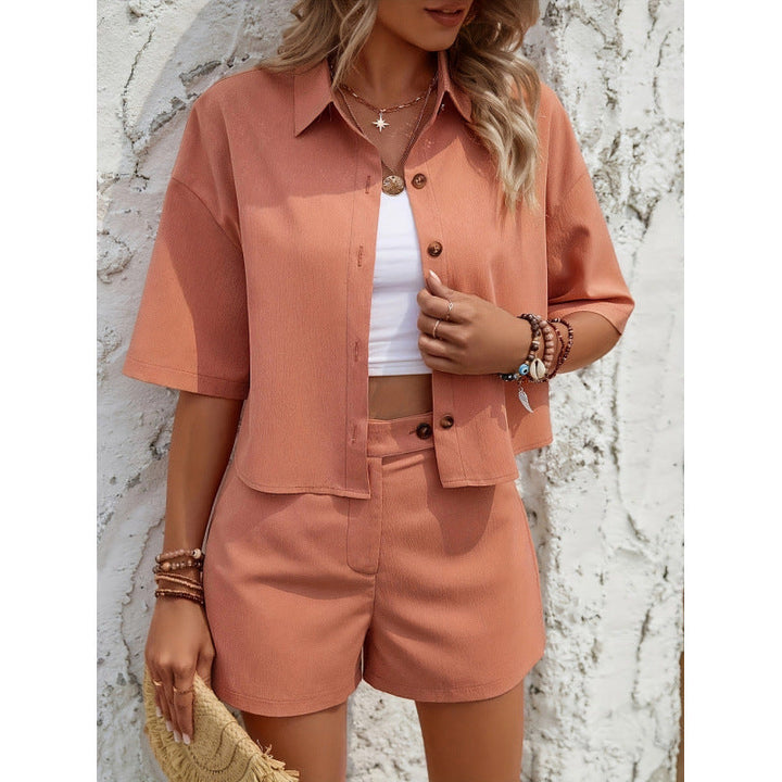 Dames Set Shirt en Shorts – Relaxed Fit – Ademend – Korte Mouw – Casual Look