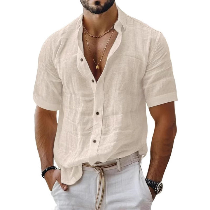 Heren Overhemd – Relaxed Fit – Ademende Stof – Korte Mouwen – Borstzak – Button-Down
