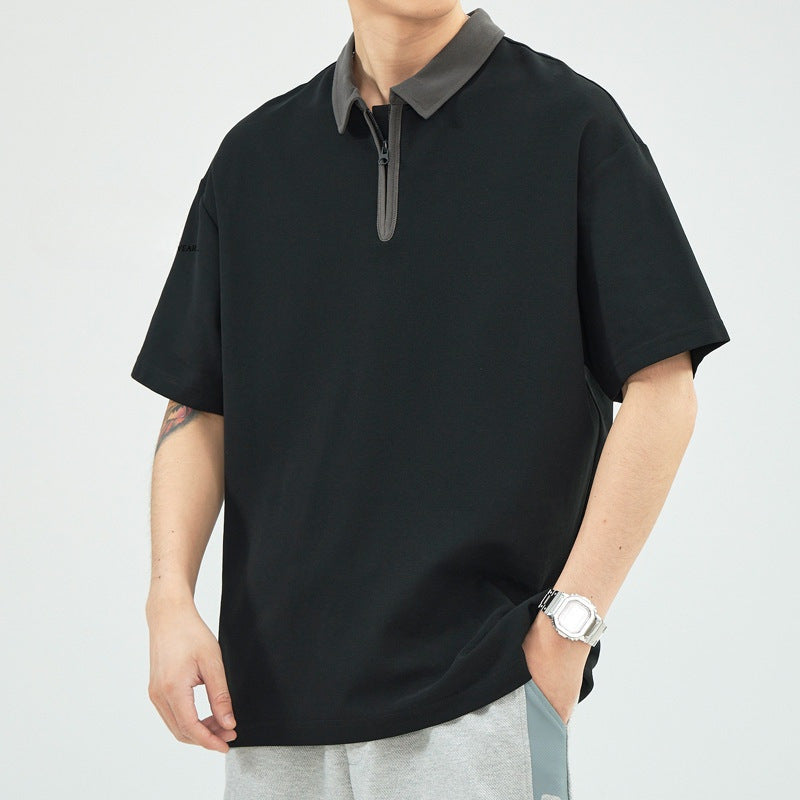 Heren Polo Shirt – Relaxed Fit – Half Zip – Korte Mouw – Ademend Comfort
