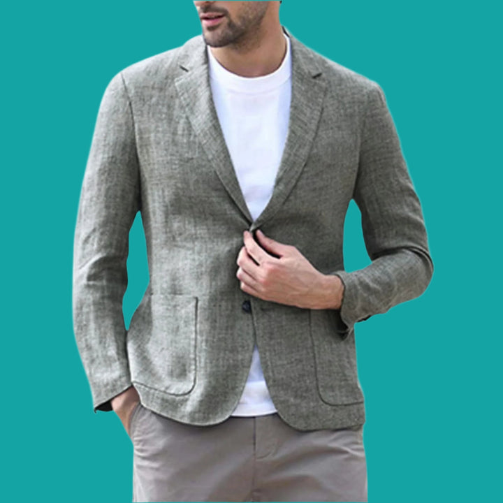 Heren Blazer – Slim Fit – Ademend Materiaal – Enkelrijig – Notch Revers