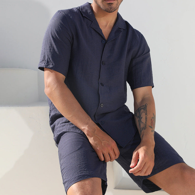 Heren Set – Twee Delig – Korte Mouwen Shirt en Relaxte Shorts – Ademend Comfort