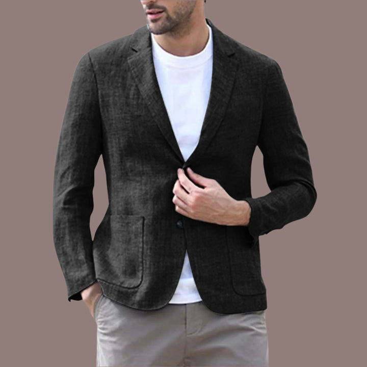 Heren Blazer – Slim Fit – Ademend Materiaal – Enkelrijig – Notch Revers