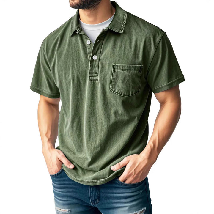 Heren Poloshirt – Relaxed Fit – Ademend Materiaal – Korte Mouw – Borstzak