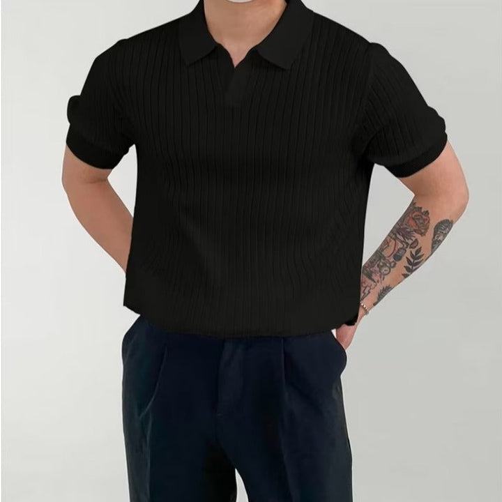 Heren Poloshirt – Standaard Pasvorm – Ribgebreid – Korte Mouwen – Ademend Casual