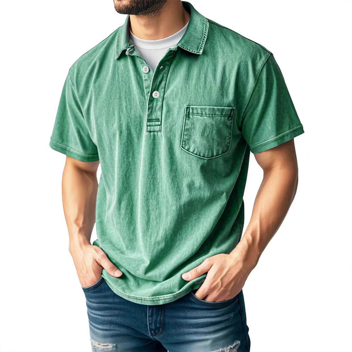 Heren Poloshirt – Relaxed Fit – Ademend Materiaal – Korte Mouw – Borstzak