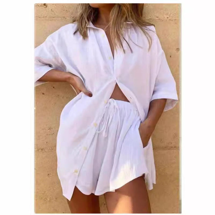 Dames Set van Blouse en Shorts – Oversized Pasvorm – Ademend – Casual Outfit