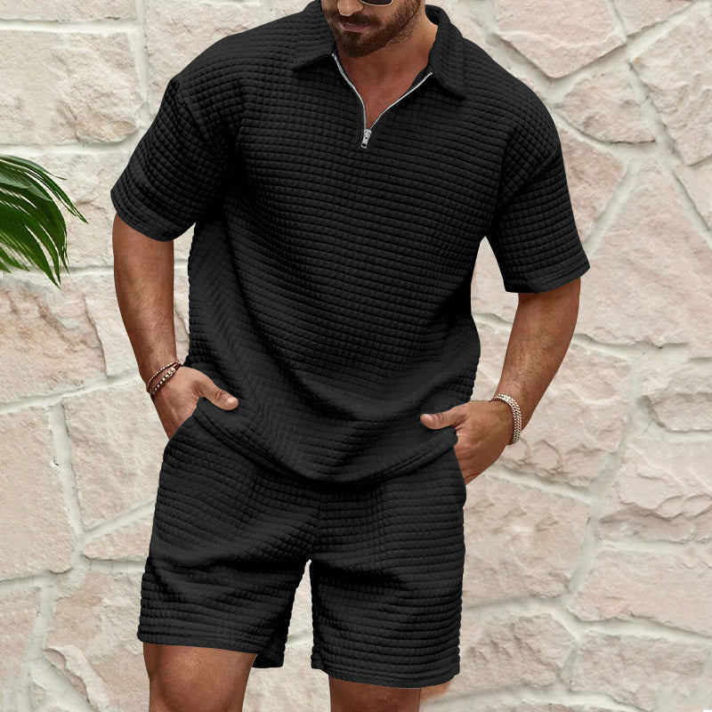 Heren Set – Casual Loungewear – Ademend Waffle Structuur – Relaxte Pasvorm