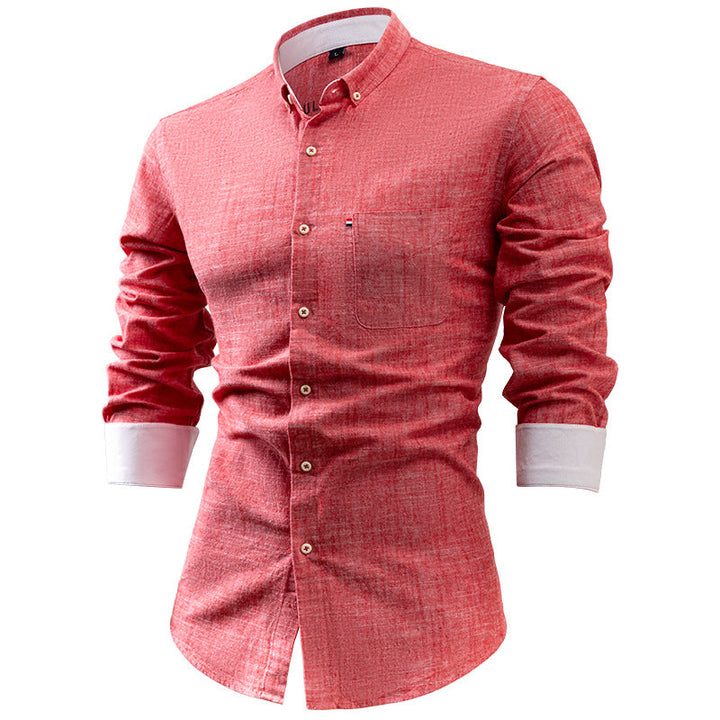 Heren Overhemd – Slim Fit – Lange Mouw – Ademend Natuurlijk Materiaal