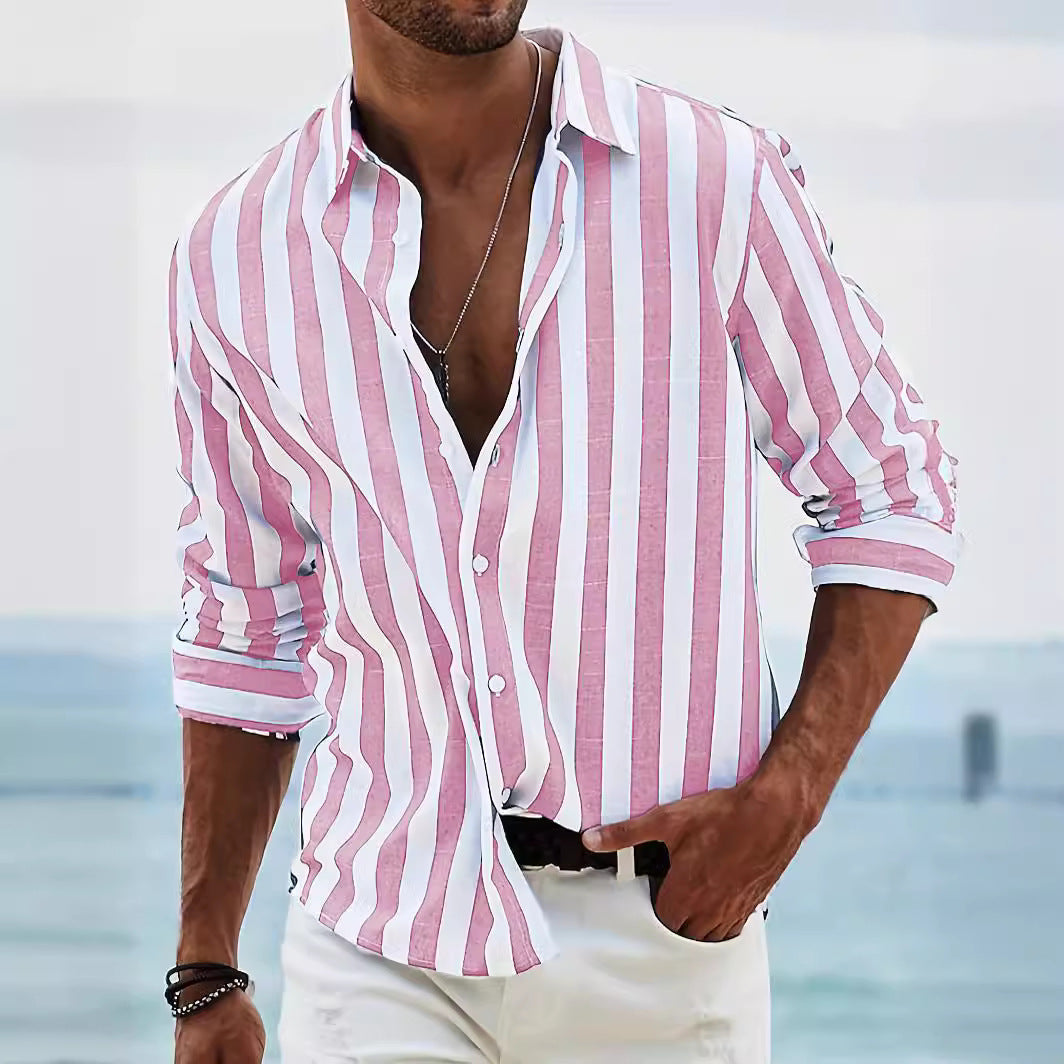 Heren Overhemd – Relaxed Fit – Ademende Stof – Lange Mouwen – Knoopsluiting