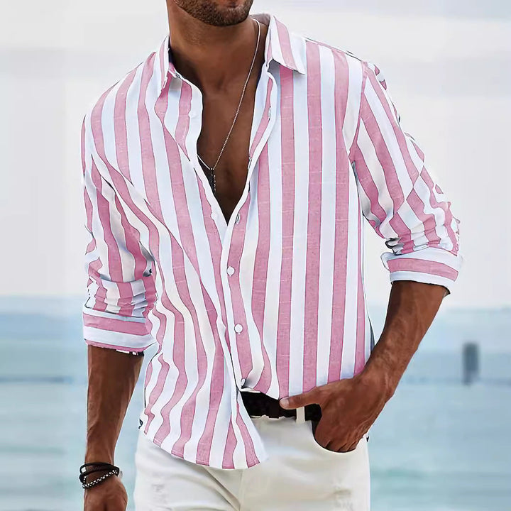 Heren Overhemd – Relaxed Fit – Ademende Stof – Lange Mouwen – Knoopsluiting