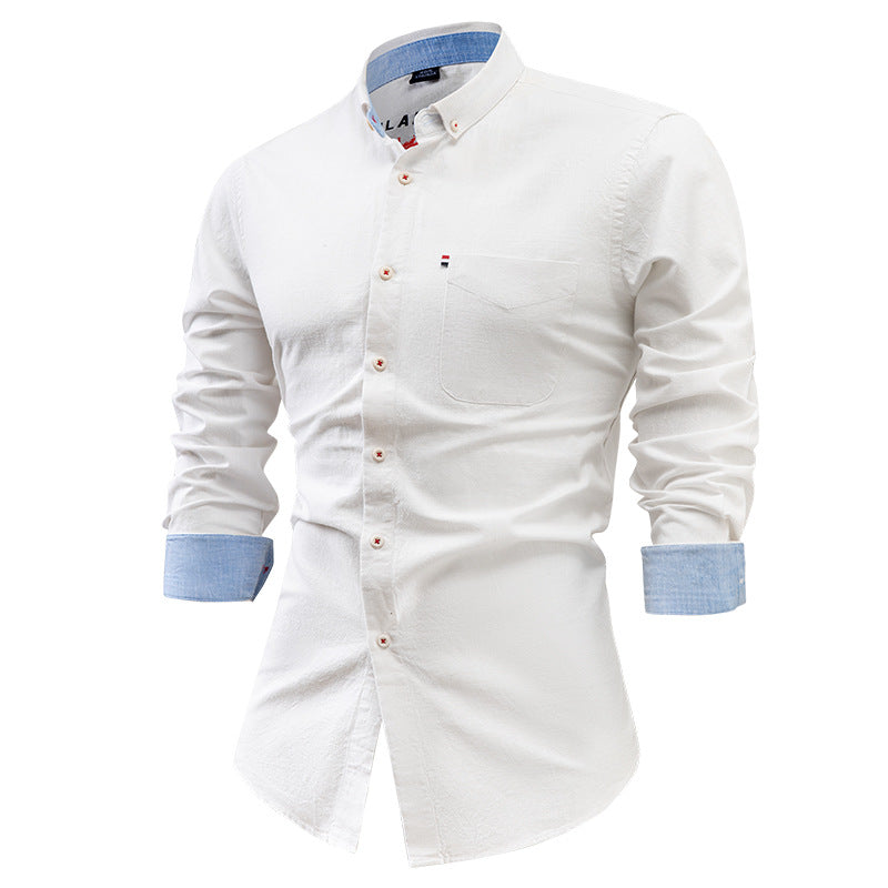 Heren Overhemd – Slim Fit – Lange Mouw – Ademend Natuurlijk Materiaal