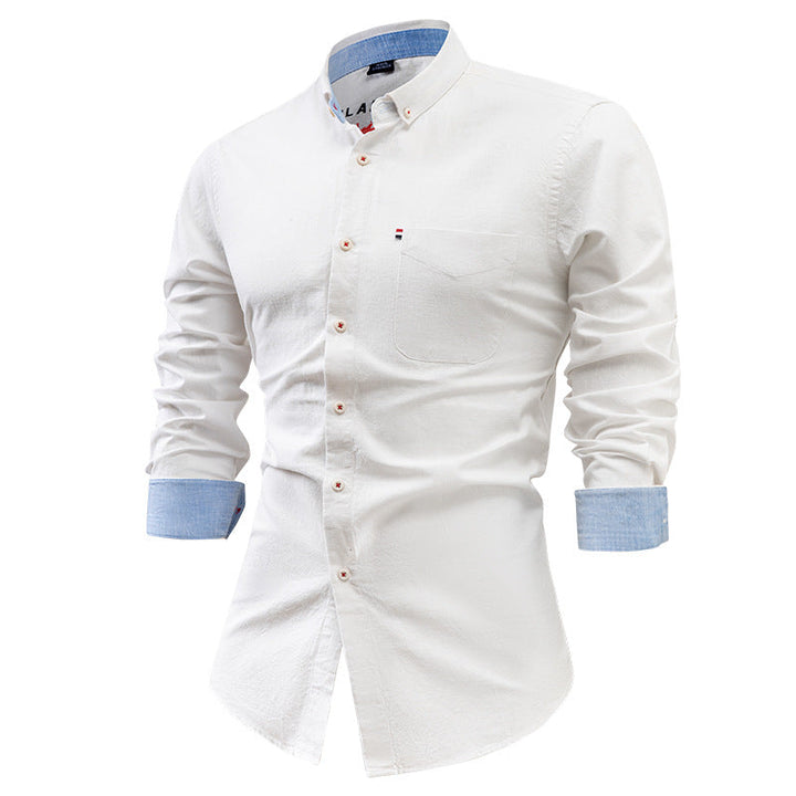 Heren Overhemd – Slim Fit – Lange Mouw – Ademend Natuurlijk Materiaal