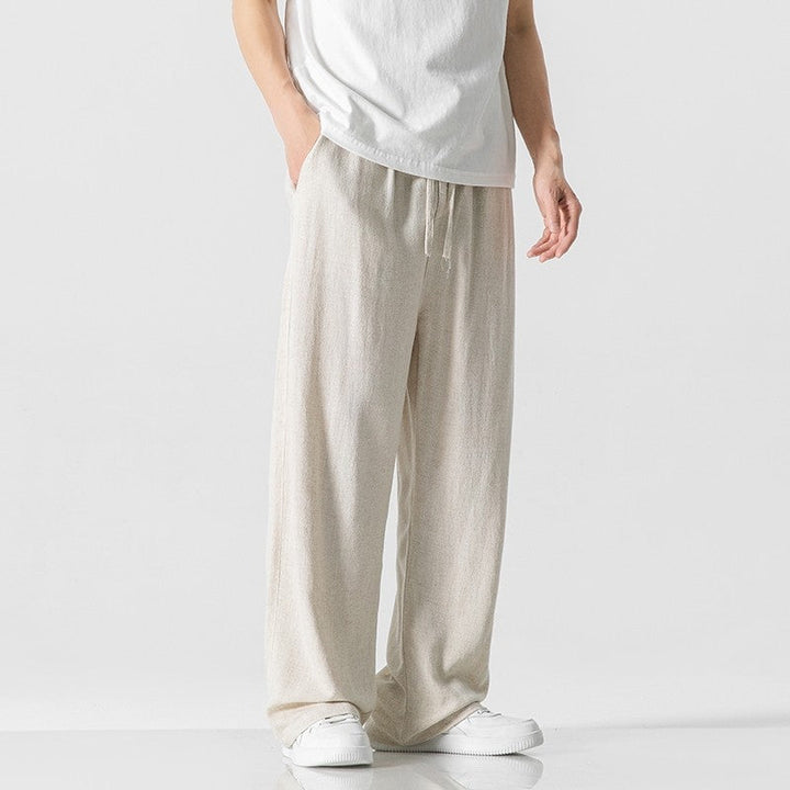 Heren Broek – Losse Pasvorm – Ademend Materiaal – Trekkoord Taille – Volledige Lengte