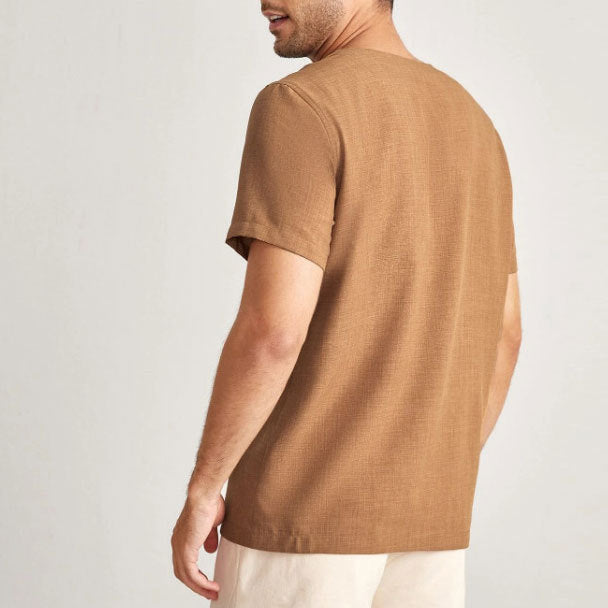Heren T-shirt – Oversized Pasvorm – V-Hals – Korte Mouw – Ademend Comfort