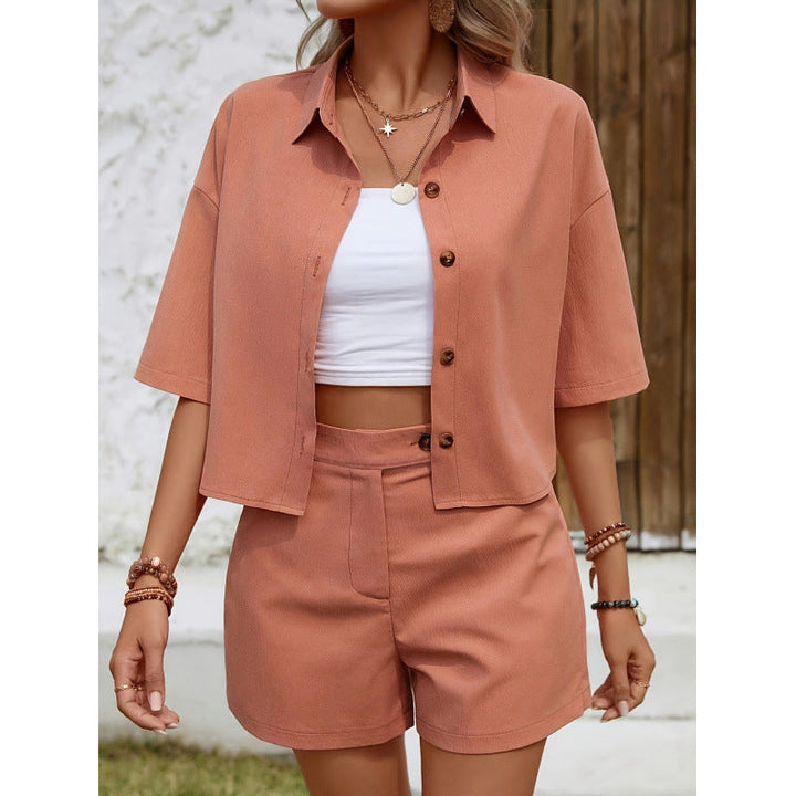 Dames Set Shirt en Shorts – Relaxed Fit – Ademend – Korte Mouw – Casual Look