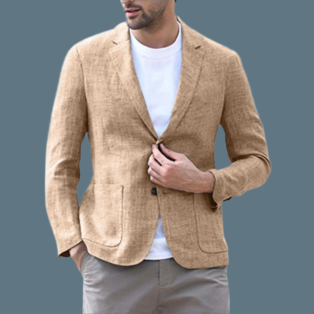 Heren Blazer – Slim Fit – Ademend Materiaal – Enkelrijig – Notch Revers