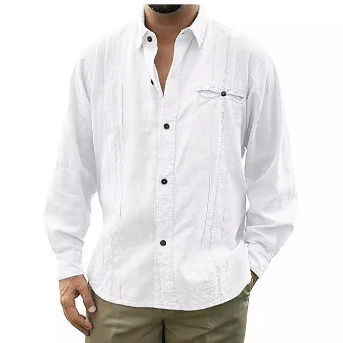 Heren Overhemd – Relaxed Fit – Lange Mouw – Ademend – Casual Knoopsluiting