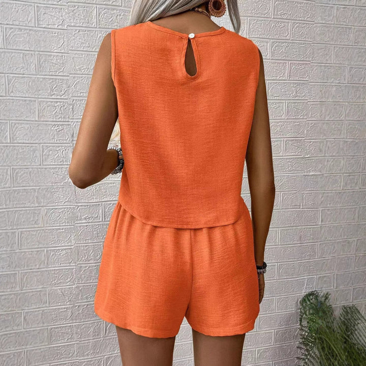 Dames Set Top en Shorts – Relaxed Fit – Ademende Stof – Cropped – Zonder Sluiting