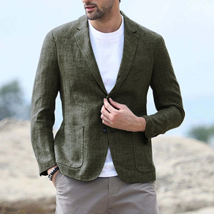 Heren Blazer – Slim Fit – Ademend Materiaal – Enkelrijig – Notch Revers