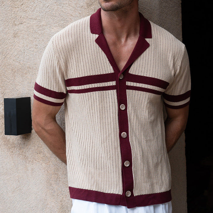 Heren Poloshirt – Regular Fit – Korte Mouw – Zacht Gebreid – Contrastdetails