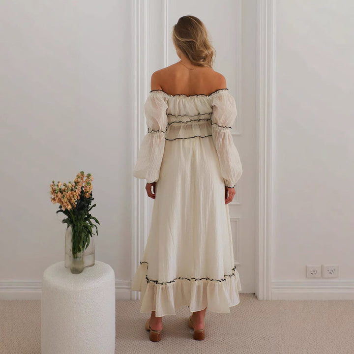 Dames Set – Off Shoulder Top & Rok – Ruches – Relaxte Pasvorm – Boho Look