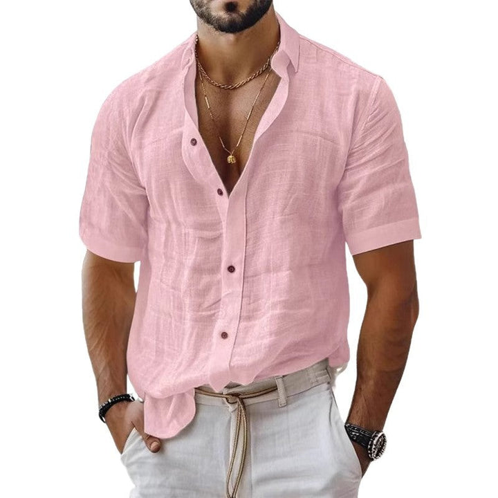 Heren Overhemd – Relaxed Fit – Ademende Stof – Korte Mouwen – Borstzak – Button-Down