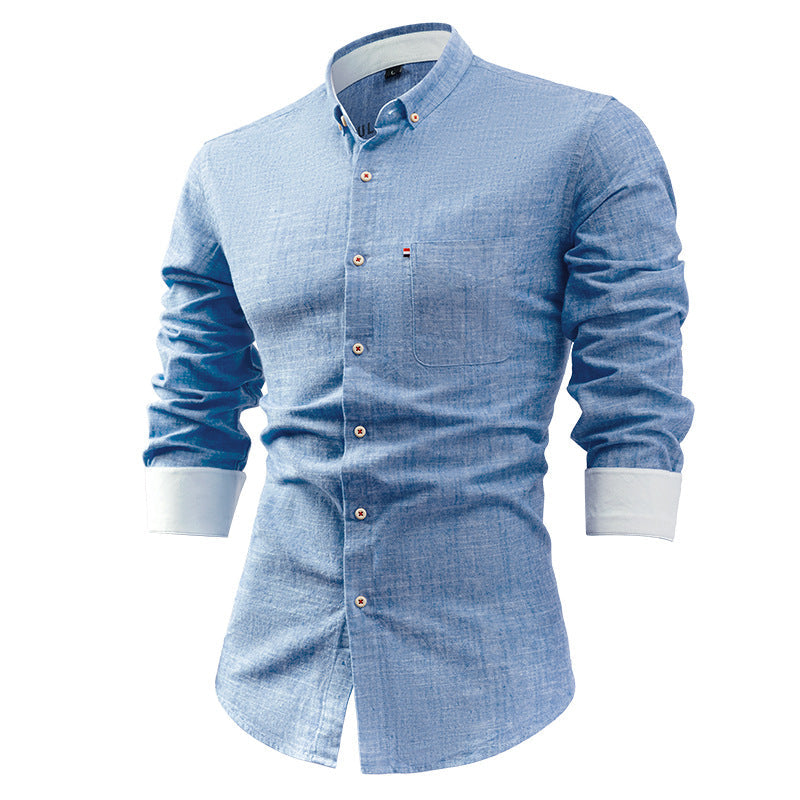 Heren Overhemd – Slim Fit – Lange Mouw – Ademend Natuurlijk Materiaal