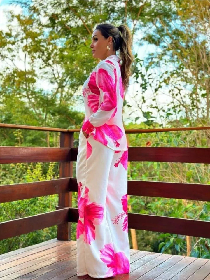 Odelia | Luxe Tweedelige Set met Elegante Print voor Vrouwen