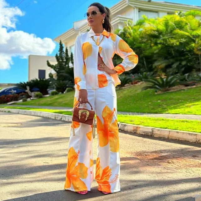 Odelia | Luxe Tweedelige Set met Elegante Print voor Vrouwen