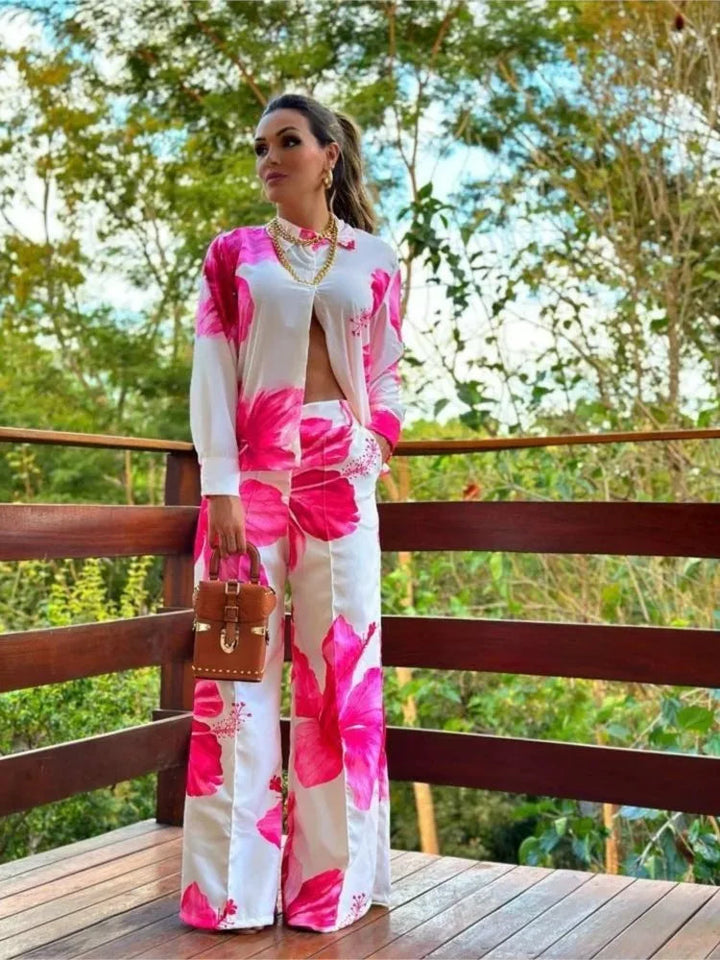 Odelia | Luxe Tweedelige Set met Elegante Print voor Vrouwen