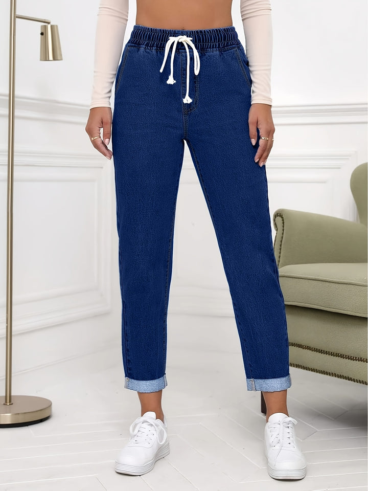 Olivia | Casual Denim Broek voor Vrouwen met Elastische Tailleband