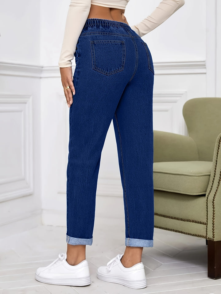 Olivia | Casual Denim Broek voor Vrouwen met Elastische Tailleband