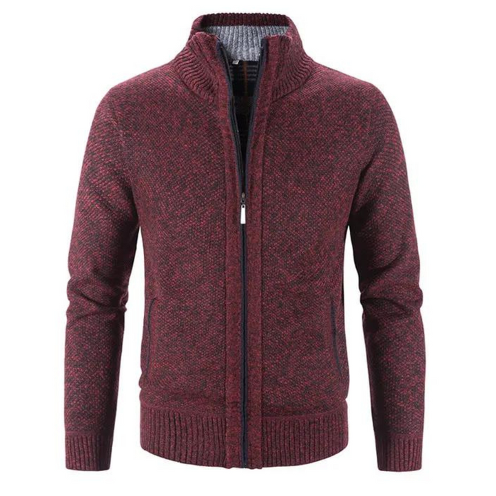 Heren Vest – Soft Knit – Getailleerde Pasvorm – Ritsluiting – Opstaande Kraag – Geribde Boorden